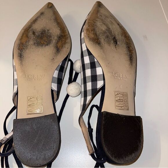 J. Crew Slingback Gingham Lace-Up Flats - Picture 2 of 4